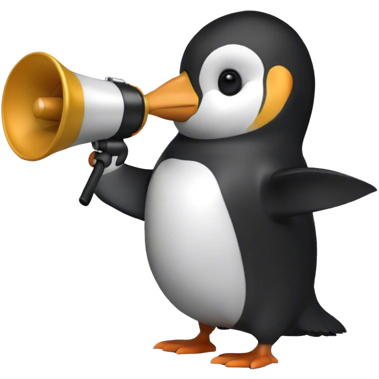 a penguin that speaks in a megaphone  emoji