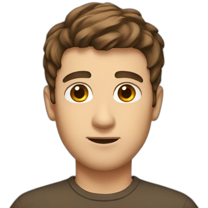 men, brown hair,  emoji