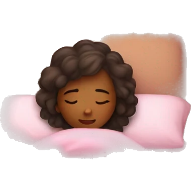 girl sleep in her pink bed emoji