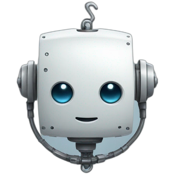 Robot with hook emoji