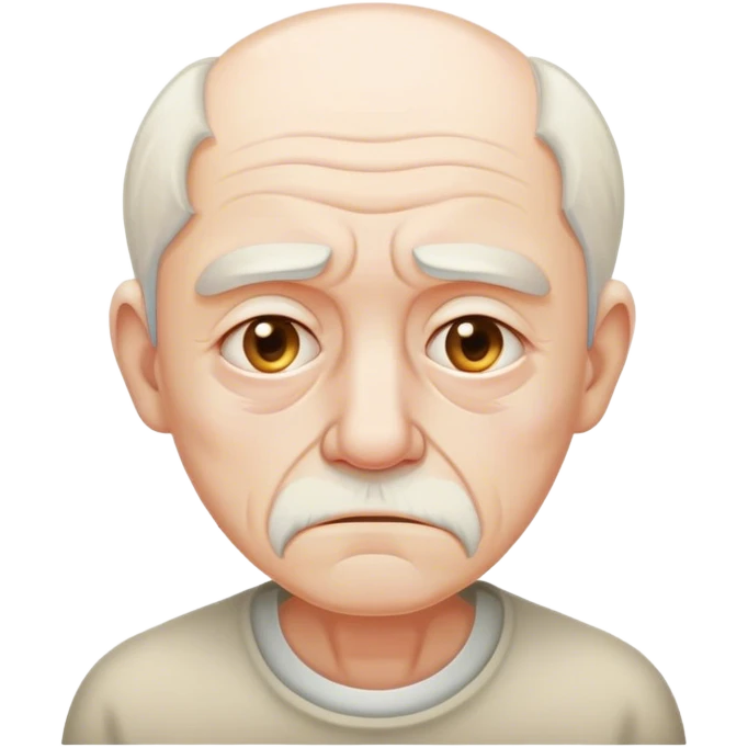 Lost and sad old uncle emoji