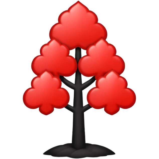 Un trébol de cinco hojas entre rojo y negro  emoji