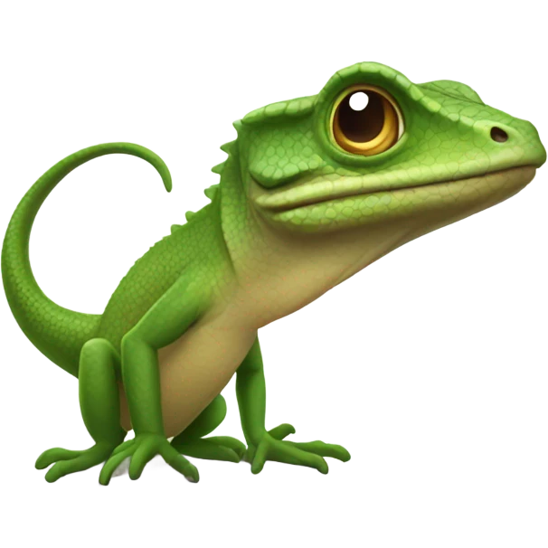 A lizard with its tongue out emoji