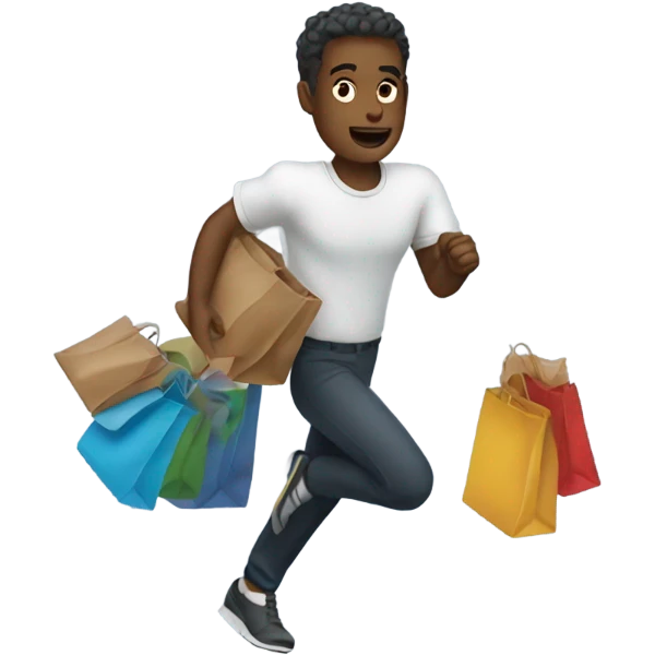 Man running with bags emoji