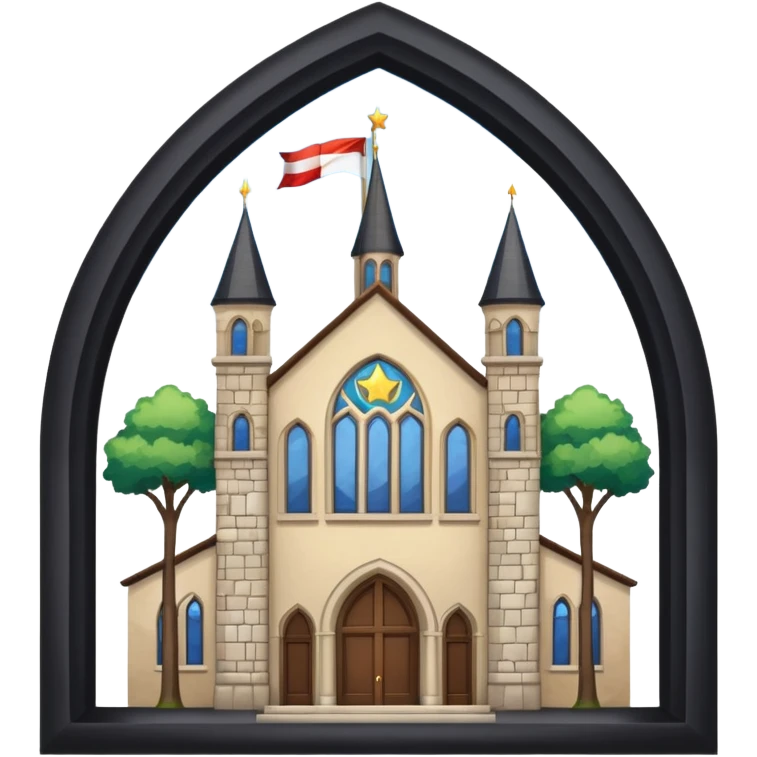 magic school, with a flag, flag on a top emoji