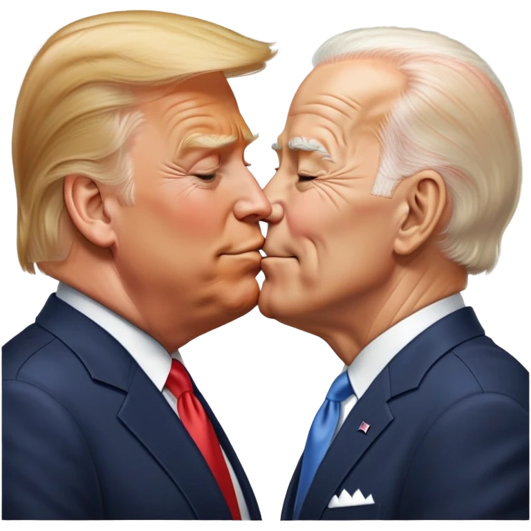 trump and biden kissing emoji