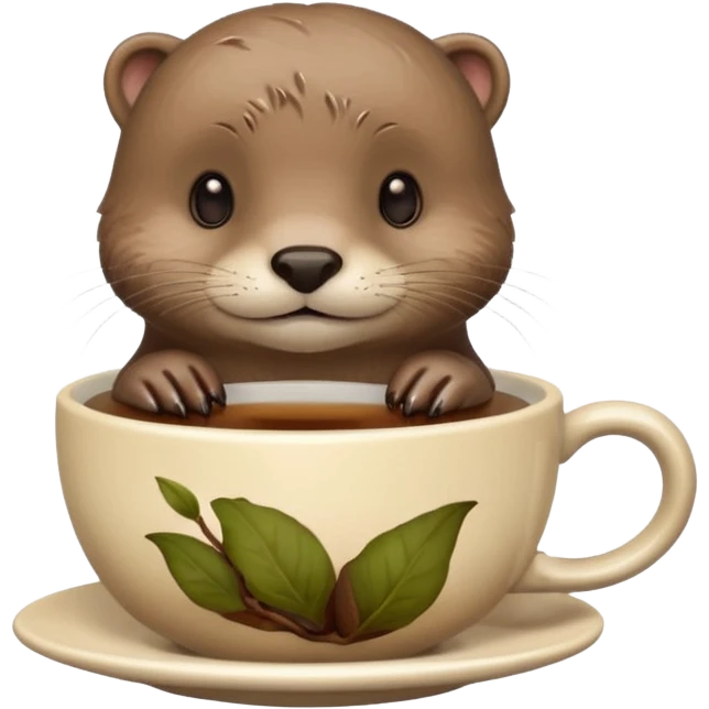 Otter in a cup of tea emoji