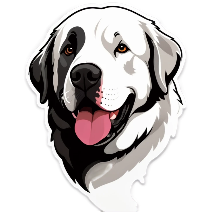 Great Pyrenees with grey pitbull emoji