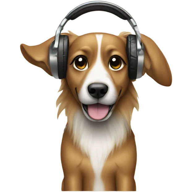 Dog with elf ears being a dj emoji