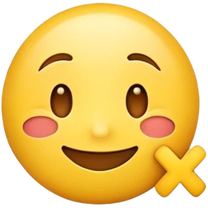 Cartoon emoji with just the characters X and 1 emoji