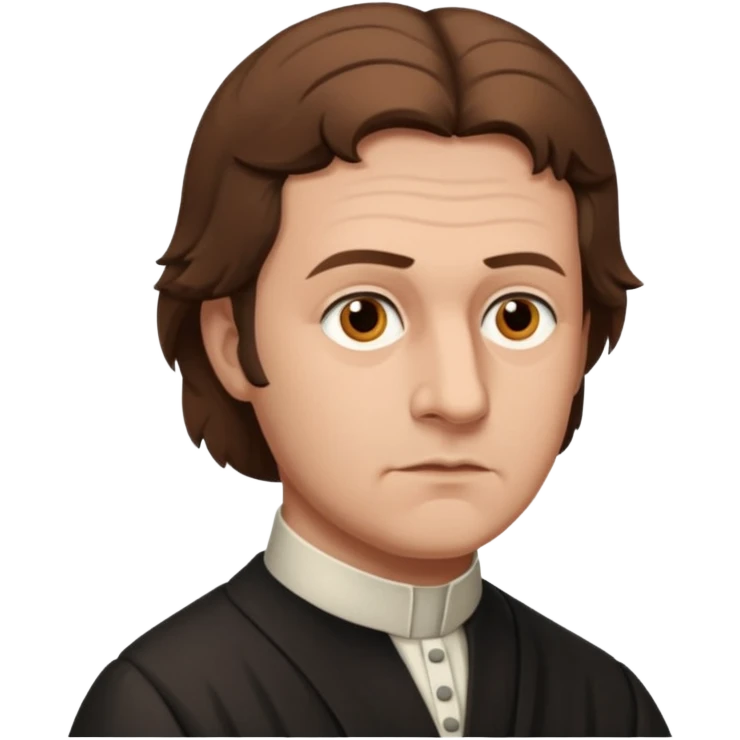 Johann Gottlieb Fichte philosopher three-quarter view brown hair, sliglty elegant emoji