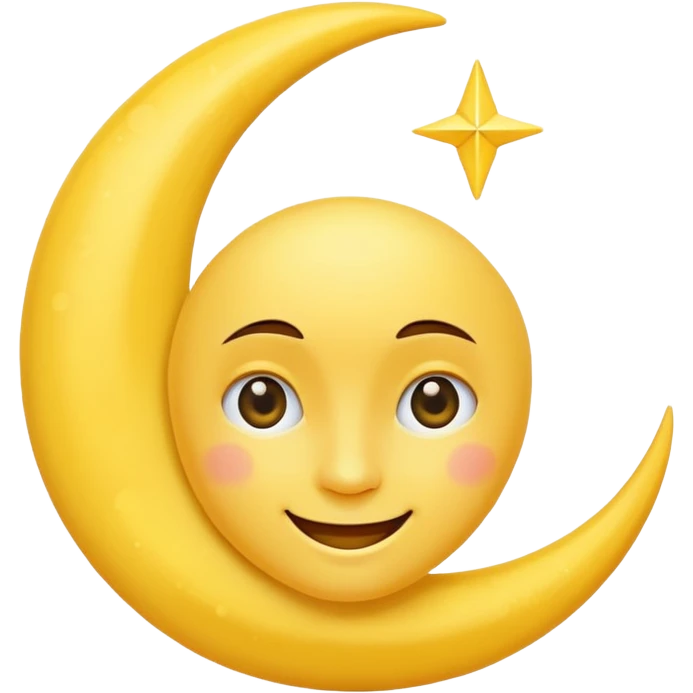 crescent moon with a face emoji