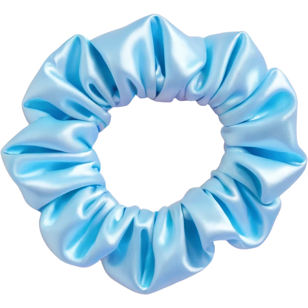 small silky pastel blue scrunchie with shimmer effect emoji