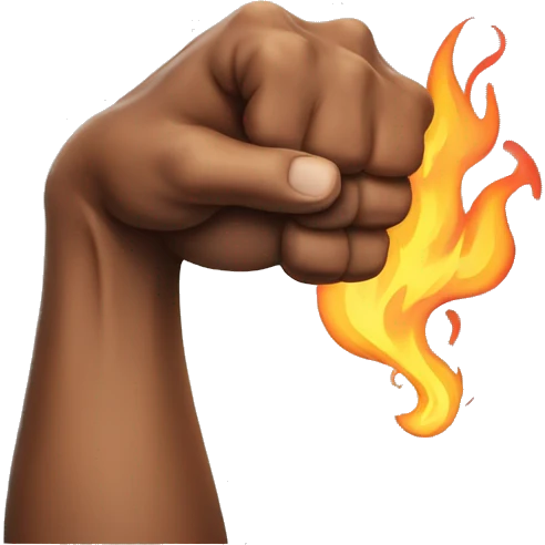Flexed arm on fire emoji