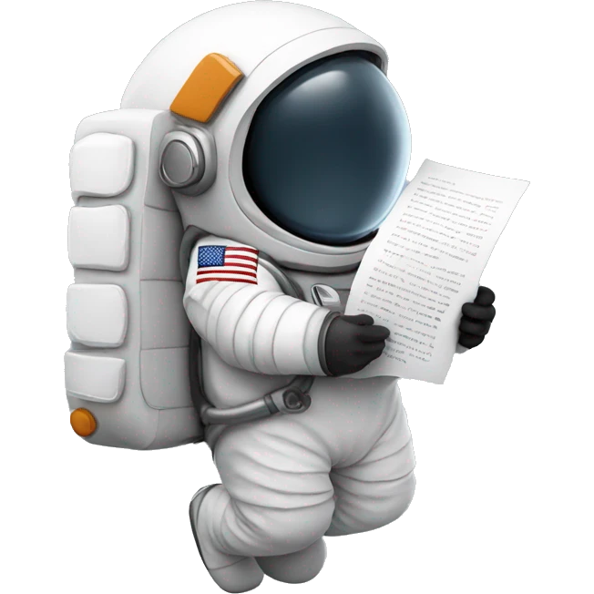 Astronaut holding the letter G emoji