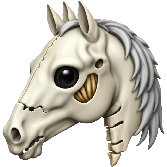 Skeleton horse head looking frontwards emoji