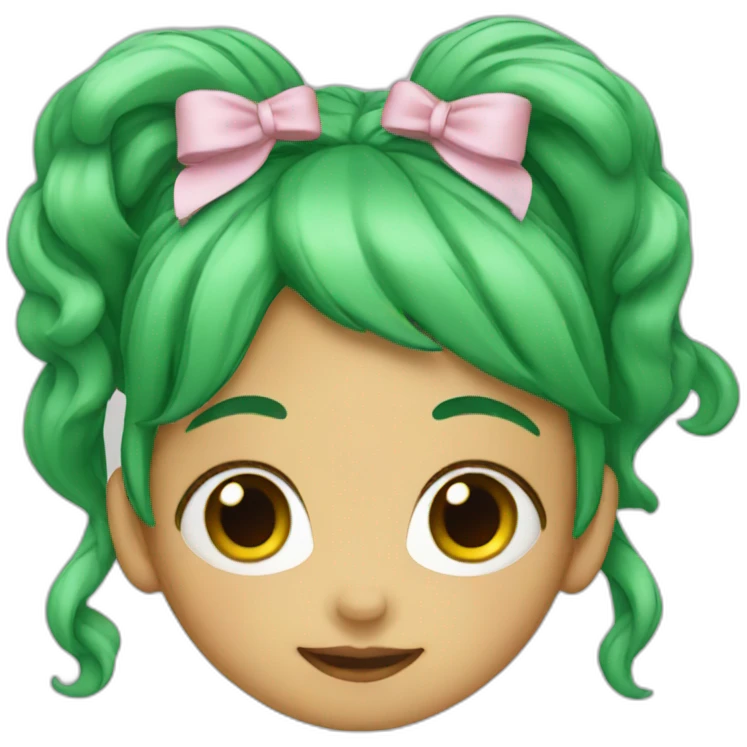 Girl with green hair emoji