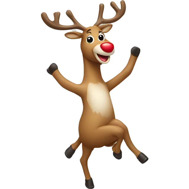 Happy reindeer doing handstand emoji