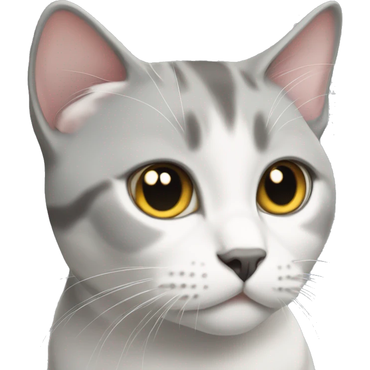 Gray and White British short hair cat emoji