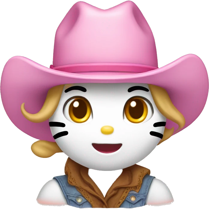 Hello kitty face COWGIRL emoji