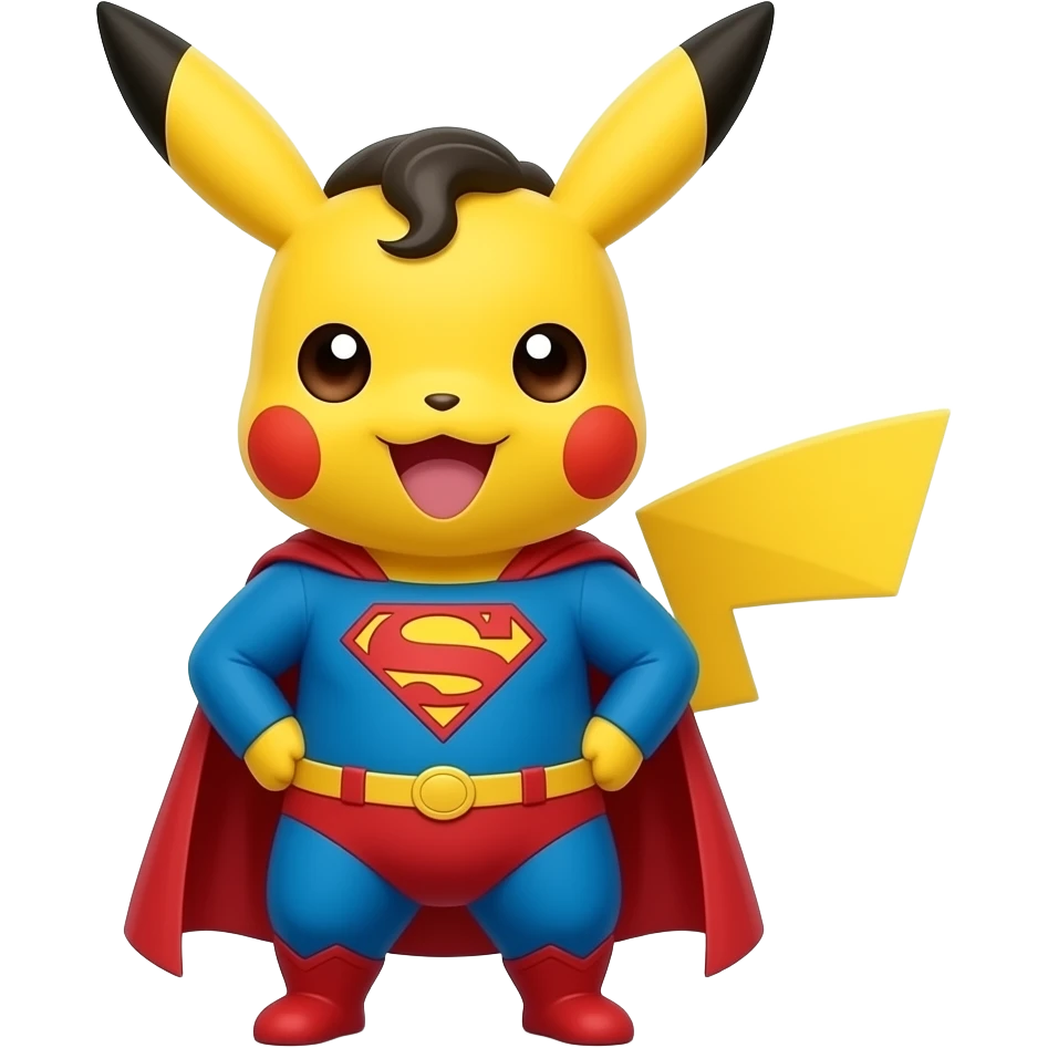 ASME a Pikachu con traje de superman emoji