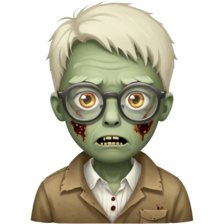 zombie with big eye glass emoji