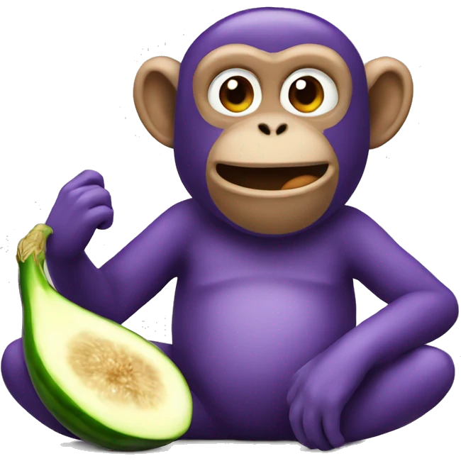 monkey with eggplant emoji