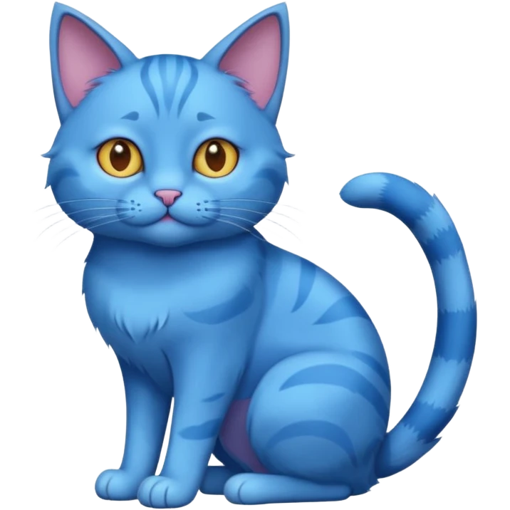 Blue cat but with 6 feet and short tail emoji