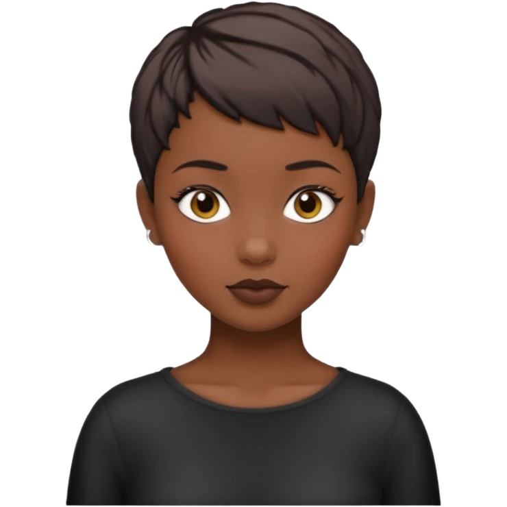 white girl pixie cut black  emoji