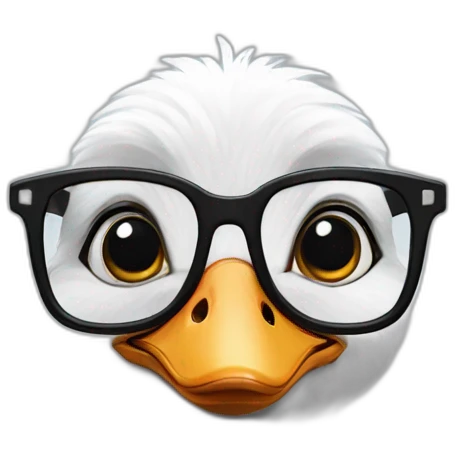 A goose in black glasses emoji