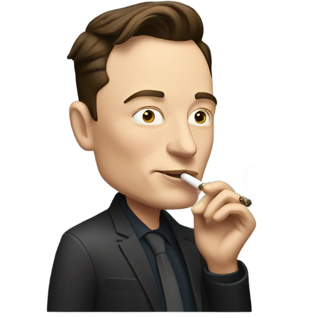 Elon musk smoking a joint emoji