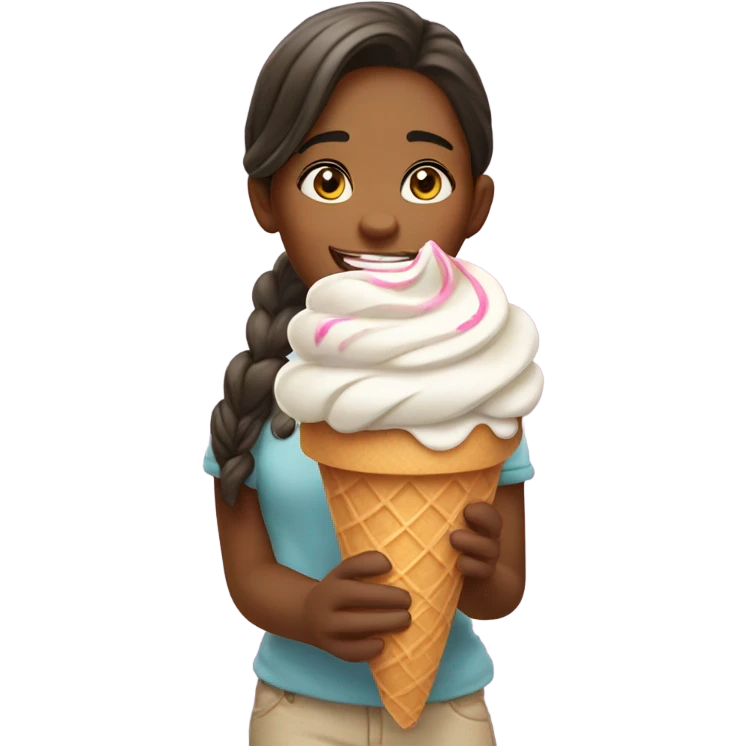 Girl eating ice cream emoji