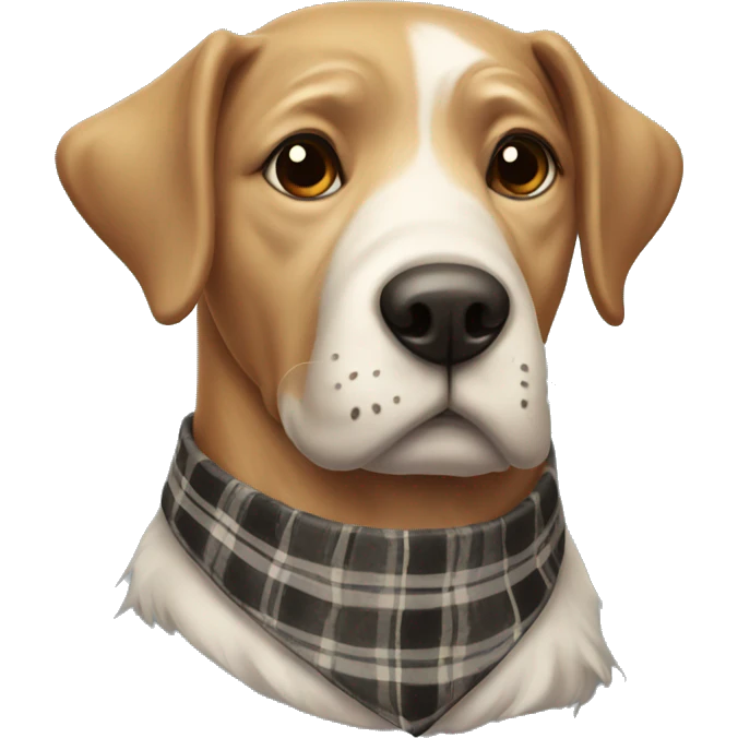 old dog with plaid collar emoji