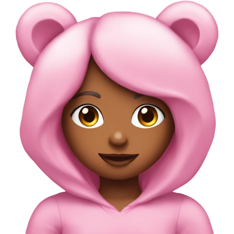 Pink teddy bear with Camila on it emoji