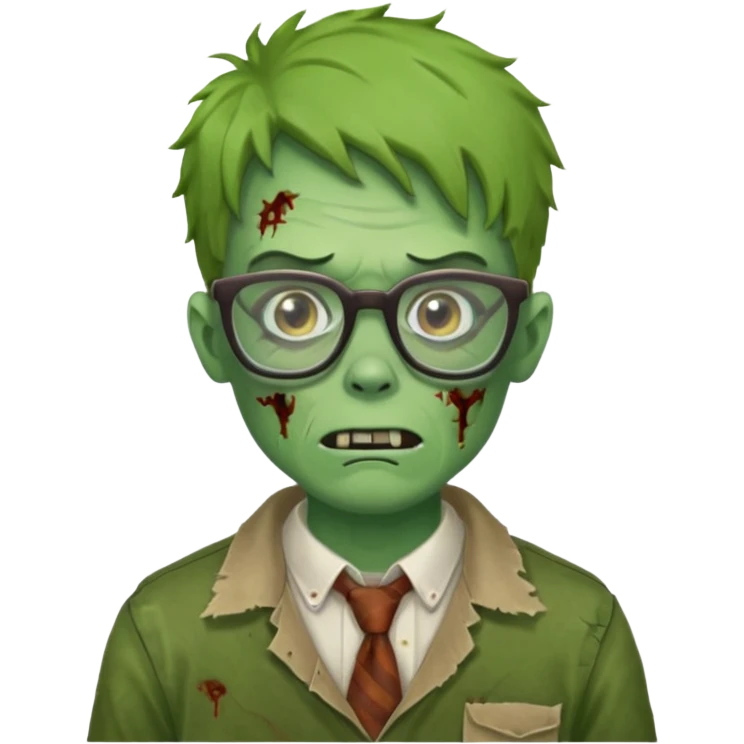 Um zombie nerd emoji