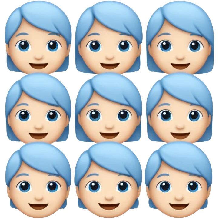 Baby Blue, gray and white emojis emoji