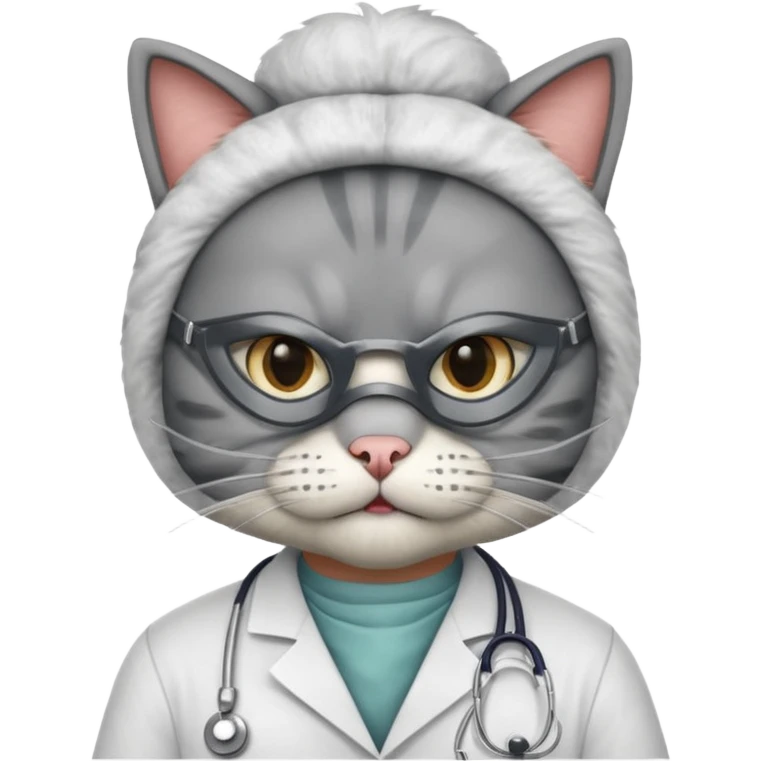 doctor cat, surgeon mask emoji