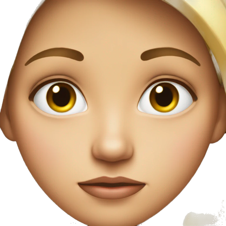 Suspicious look on girl face emoji