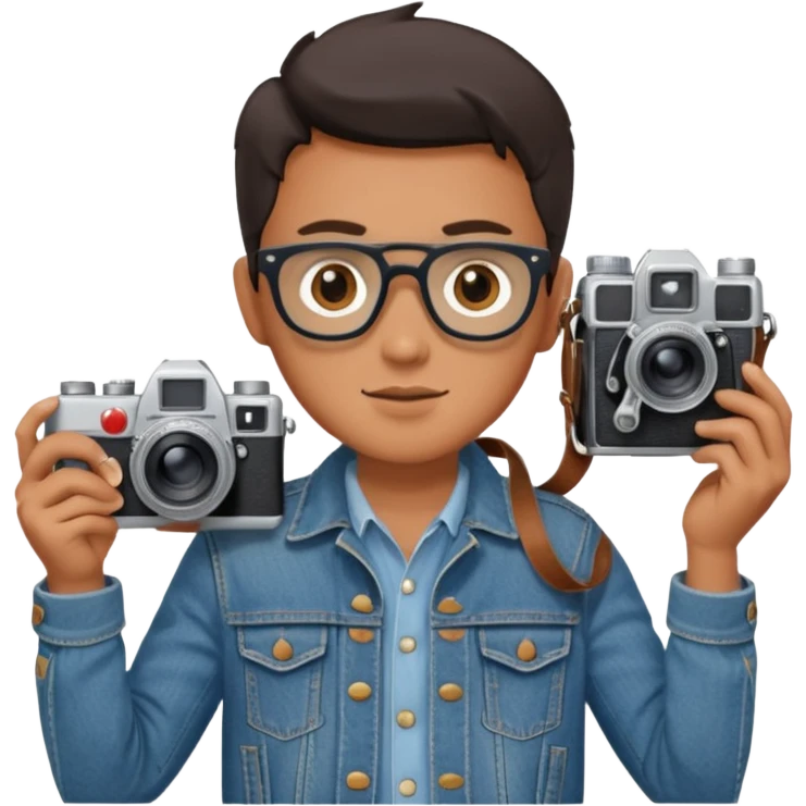 Photographer with vintage film camera emoji
