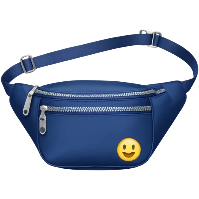 navy blue fanny pack with visible zipper emoji