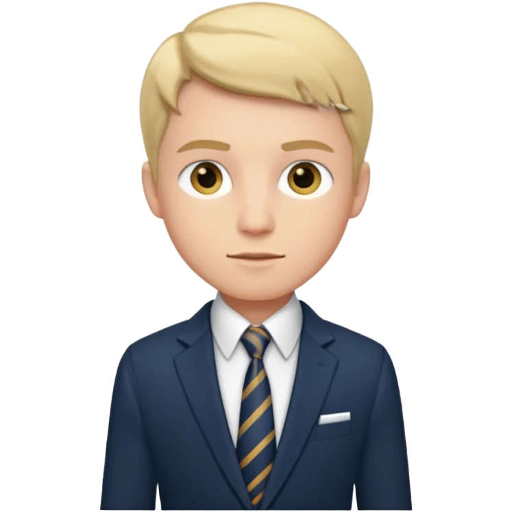 Young man, tailored trousers, a crisp button-down shirt, a blazer, and tie

 emoji