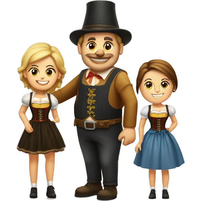 oktoberfest 2 women and a portly man emoji