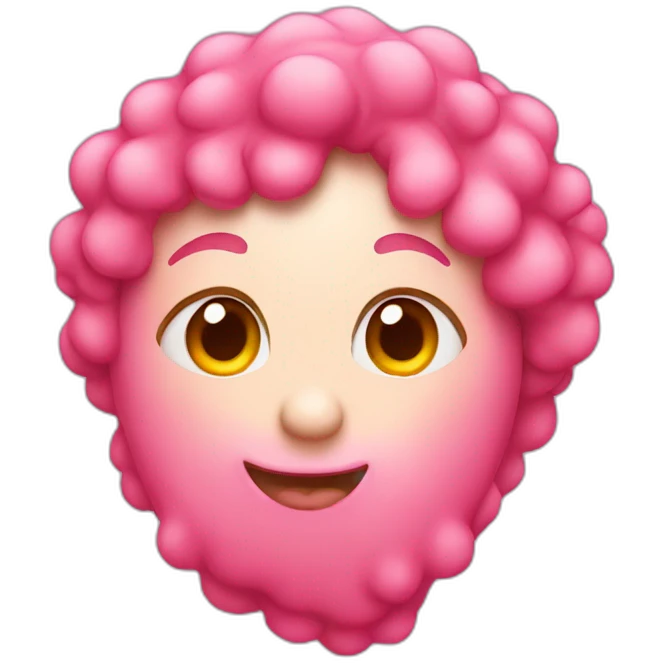pink poo with red head emoji