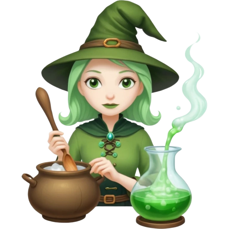 green witch cooking potion emoji