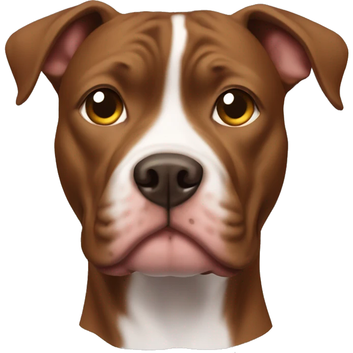 Brown pitbull dog with white chest and feet emoji