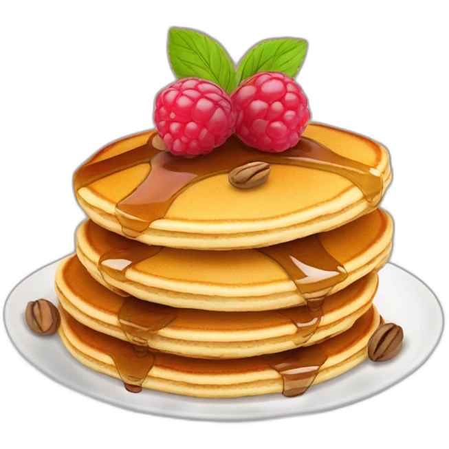 Pancake with framboise et pistachs emoji