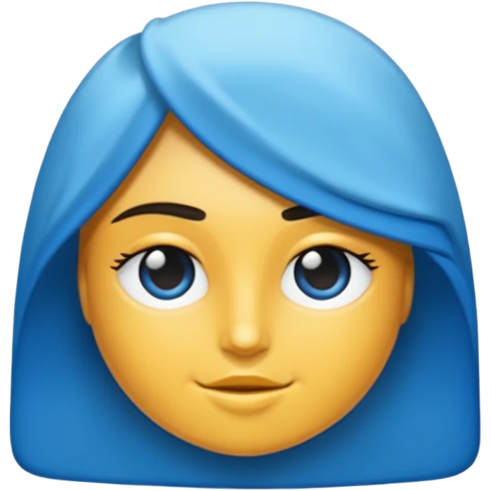 Mavi Dikenli bir topun içinde beyaz tık emoji