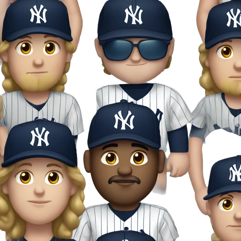 White fat man wears a jersey and cap of New York Yankees  emoji