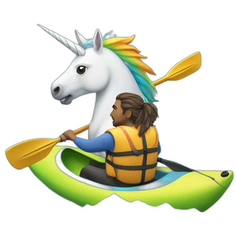 kayaking unicorn emoji