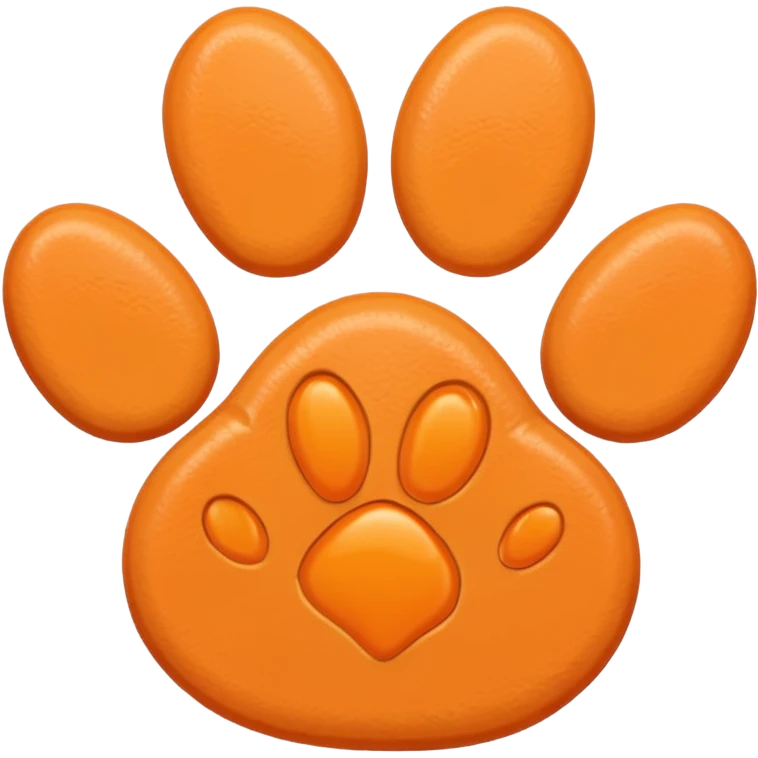 a very light pale pastel apricot orange pawprint emoji